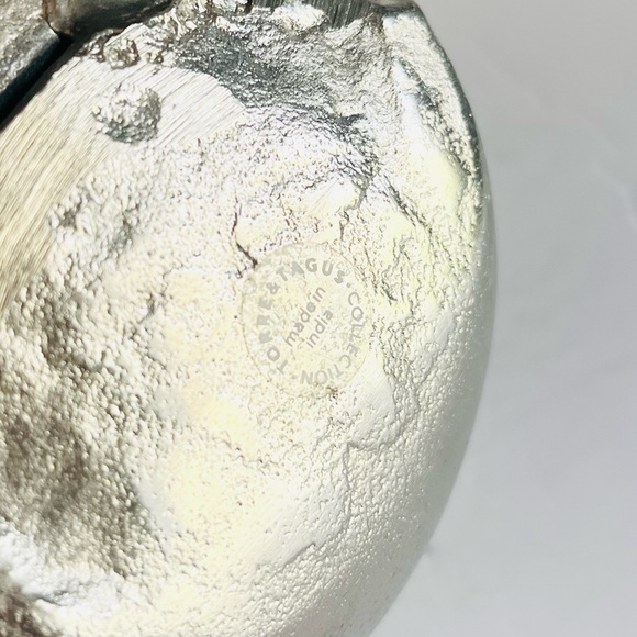 Torre & Tagus Silver Metallic Skull Sculpture Solid Aluminum Decor - Picture 7 of 8